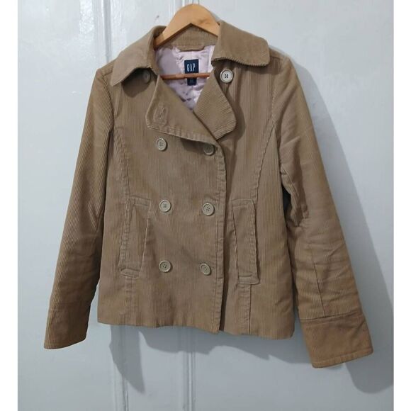 Vintage gap womens medium tan corduroy double Breasted jacket - Picture 4 of 9